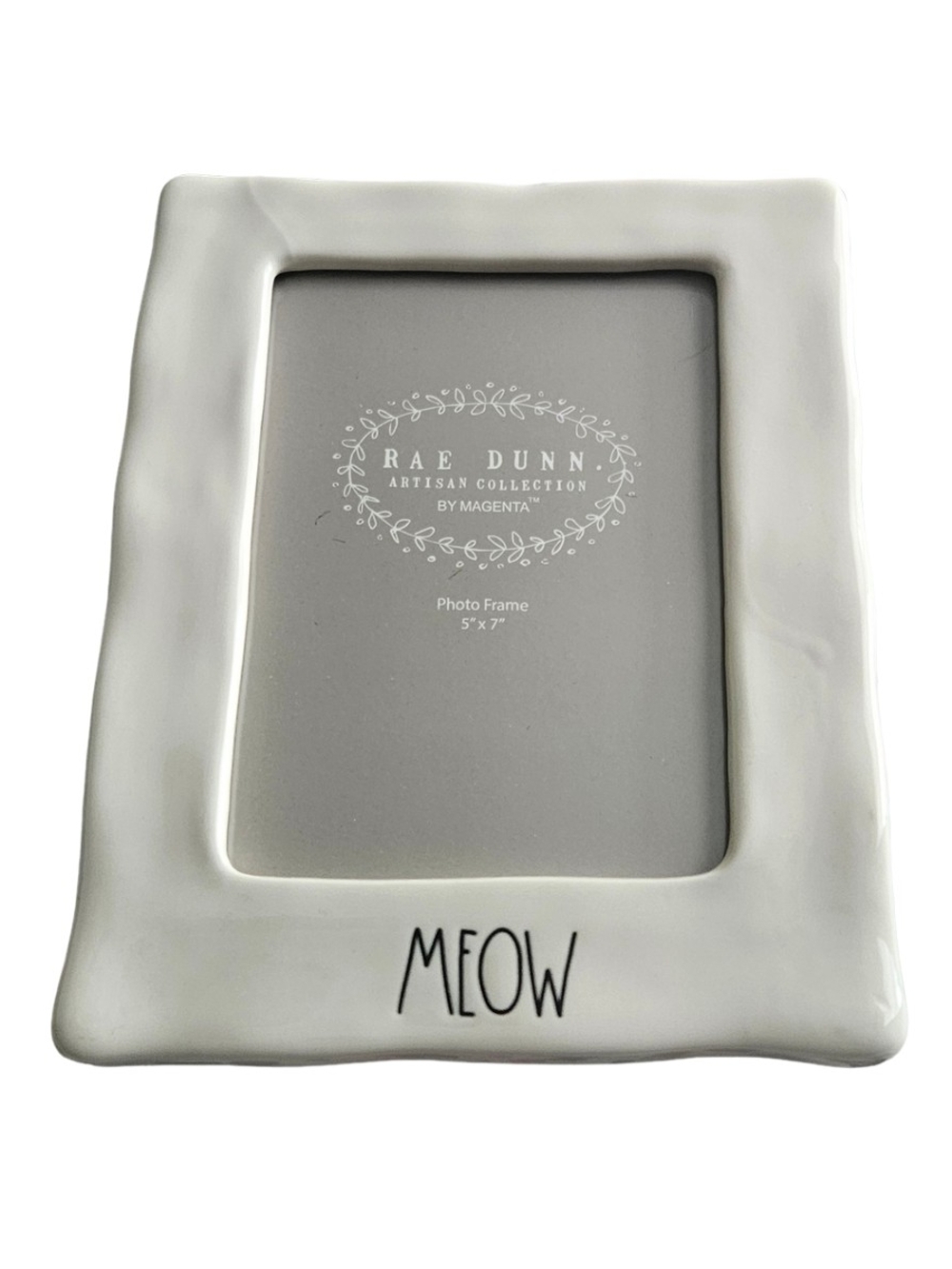 Rae Dunn White Ceramic Frame with MEOW Lettering